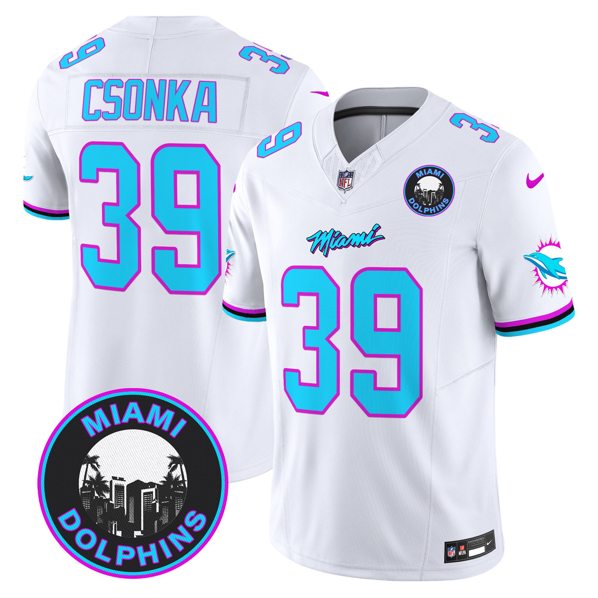 Men Miami Dolphins #39 Csonka White 2024 Nike Vapor Limited NFL Jersey->indianapolis colts->NFL Jersey